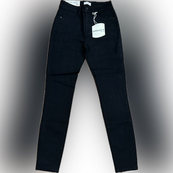Giselle V. SZ 7 Black 5-pocket stretch skinny jeans, waist 27”-29”, inseam 29” - Picture 1 of 4